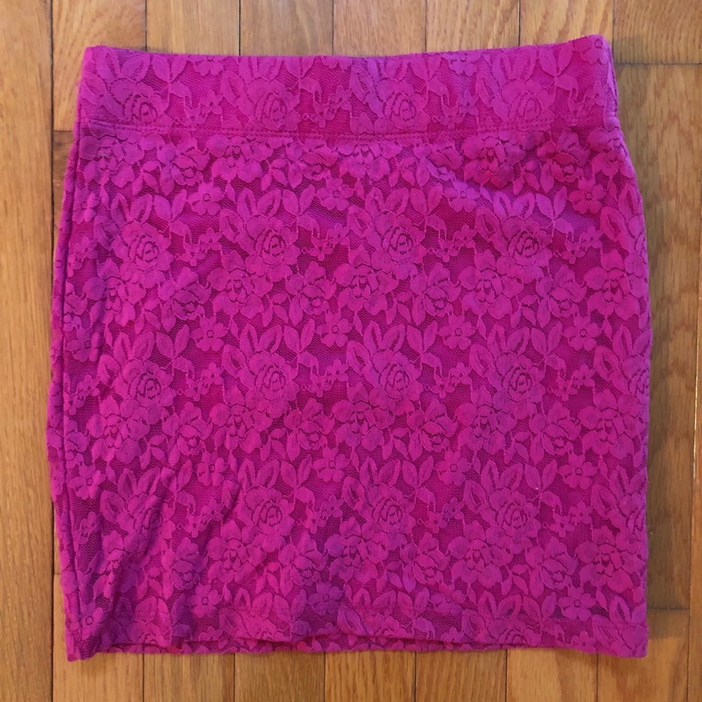 PINK FLORAL PENCIL SKIRT